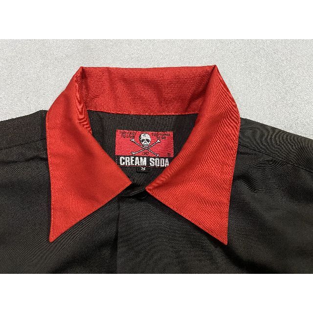 クリームソーダ レーヨン混 刺繍入り 長袖 ボーリングシャツ Sの クリームソーダ レーヨン混 刺繍入り 長袖 ボーリングシャツ Sの