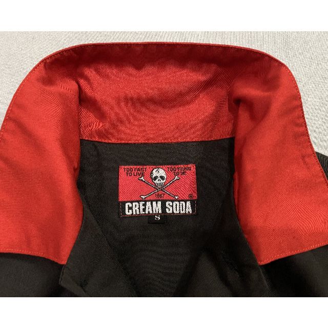 クリームソーダ レーヨン混 刺繍入り 長袖 ボーリングシャツ Sの クリームソーダ レーヨン混 刺繍入り 長袖 ボーリングシャツ Sの