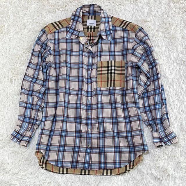 【美品】BURBERRY コントラストパネル　ノバ　チェック　シャツ　現行品