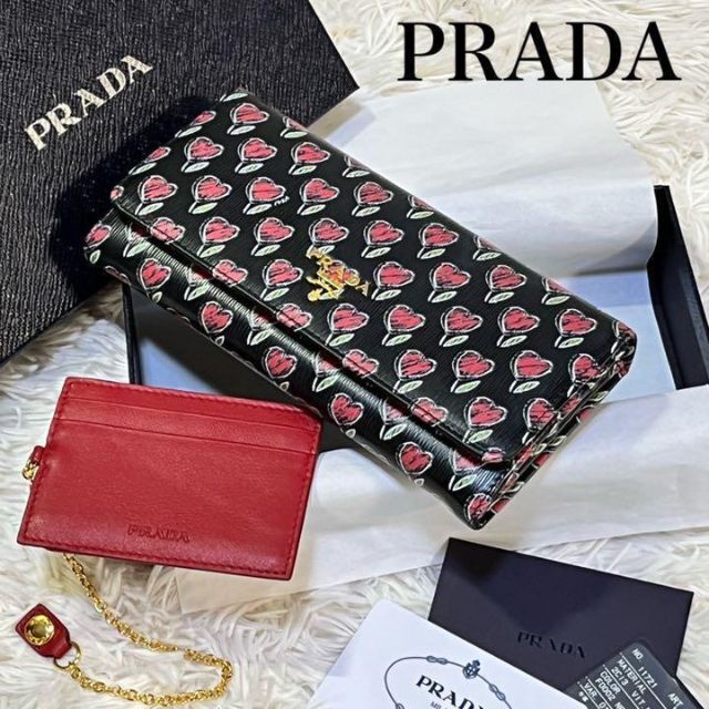 PRADA - PRADA プラダ ハート フラワー 長財布 レザー 極美品 箱 ...