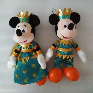 ディズニー(Disney)のディズニー ぬいぐるみバッチ☆ミッキー＊ミニーセット(ミニーオーミニー)(キャラクターグッズ)