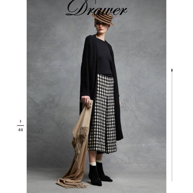 Drawer(ドゥロワー)のDrawerドゥロワー ツィードボックスプリーツスカート レディースのスカート(ひざ丈スカート)の商品写真