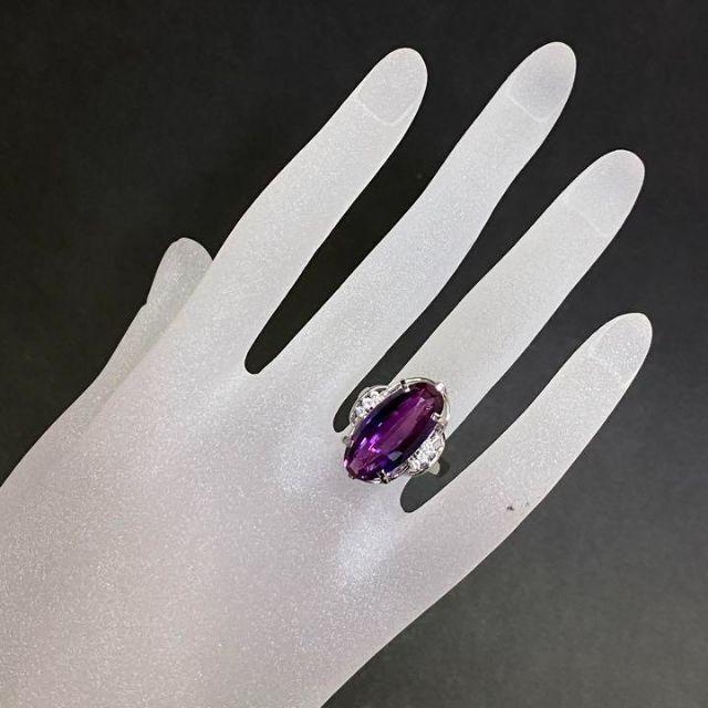 プラチナ　合成石リング　サイズ15号　D0.12ct　10.7g　Pt900 4