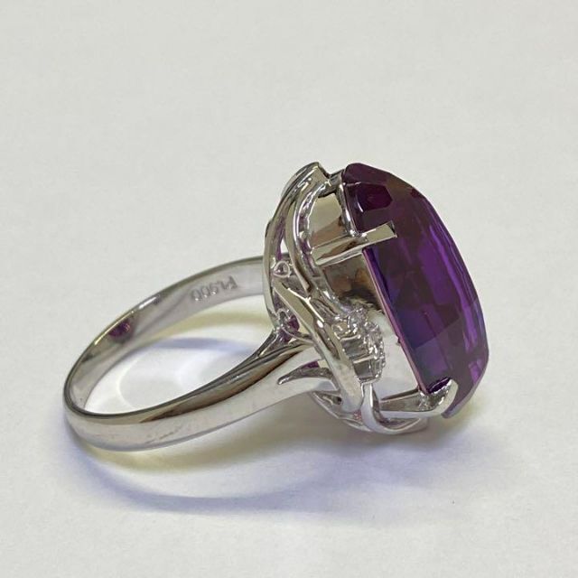 プラチナ　合成石リング　サイズ15号　D0.12ct　10.7g　Pt900 6