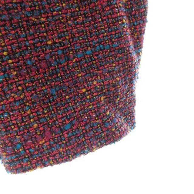 heliopole(エリオポール)のエリオポール スカート フレア ひざ丈 タック ツイード調 34 ピンク 黄 レディースのスカート(ひざ丈スカート)の商品写真