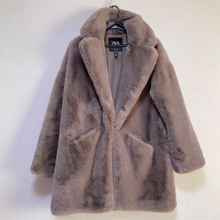 ザラ(ZARA)の【ZARA】エコファーコート モカ ブラウン 茶色(毛皮/ファーコート)