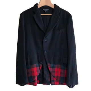 ブラックコムデギャルソン(BLACK COMME des GARCONS)のコムデギャルソン ブラック / タータンチェック オーバーダイジャケット(L)(テーラードジャケット)