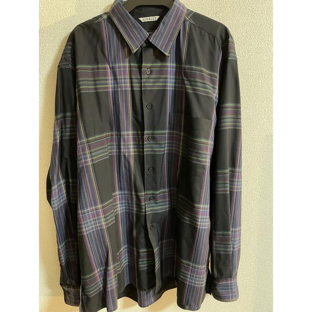 AURALEE SUPER LIGHT WOOL CHECK SHIRTS 4