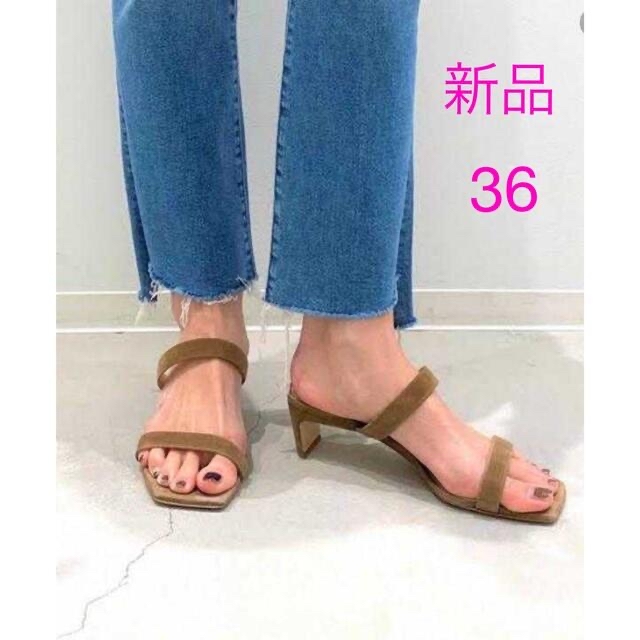 靴/シューズ新品 BRENTA ブレンタW Strap Heel Sandal カーキ 36