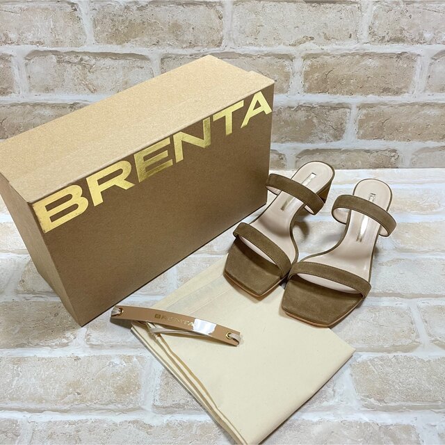 新品 BRENTA ブレンタW Strap Heel Sandal カーキ 36