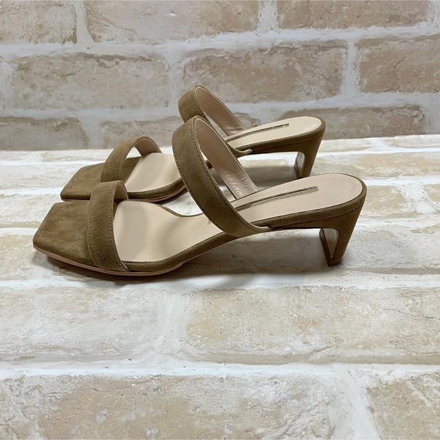 靴/シューズ新品 BRENTA ブレンタW Strap Heel Sandal カーキ 36