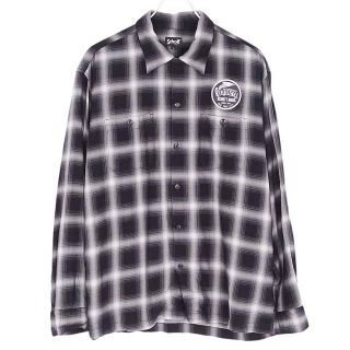 ショット(schott)のショット シャツ ロングスリーブシャツ チェック コットン メンズ L ブラック(シャツ)