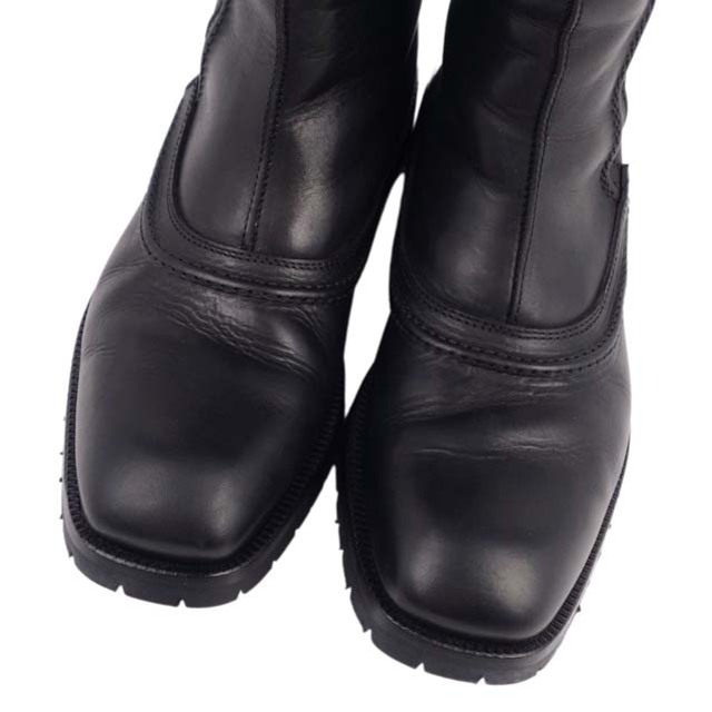 ドルチェ&ガッバーナ ブーツ ショート カーフレザー ロゴプレート 靴 7.5約31cm幅