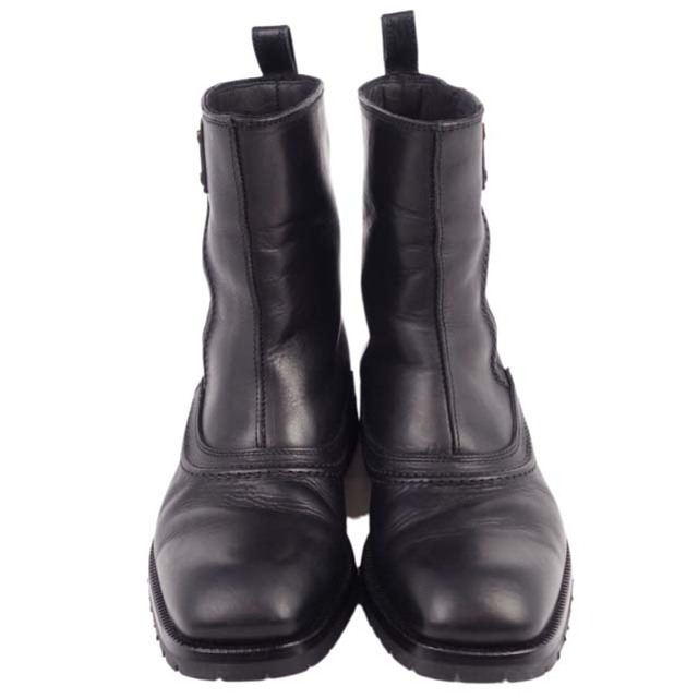 ドルチェ&ガッバーナ ブーツ ショート カーフレザー ロゴプレート 靴 7.5約31cm幅