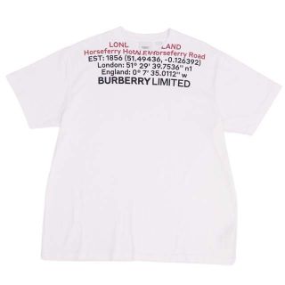 バーバリー(BURBERRY)のバーバリー Tシャツ ロケーション プリント メンズ トップス M ホワイト(Tシャツ/カットソー(半袖/袖なし))