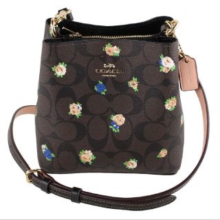 COACH - 【新品】コーチミニショルダーバッグ【ブラウン×花柄