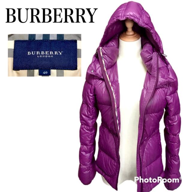 BURBERRY LONDON ダウンジャケット ノバチェック 紫 - アウター