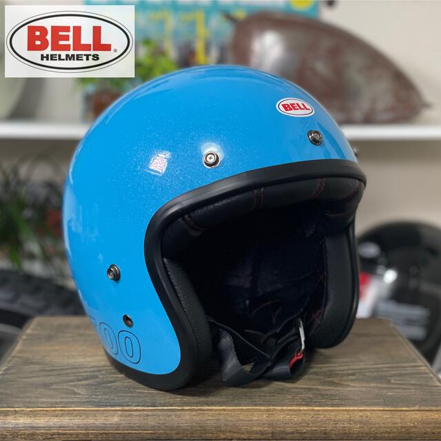 ☆BELL CUSTOM 500 ジェットヘルメット レトロブルー/XL | フリマアプリ ラクマ