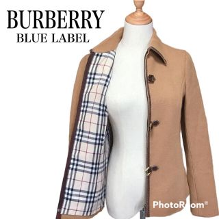 バーバリーブルーレーベル(BURBERRY BLUE LABEL)のBURBERRY BLUE LABEL ウールジャケット ベルト ノバチェック(ピーコート)