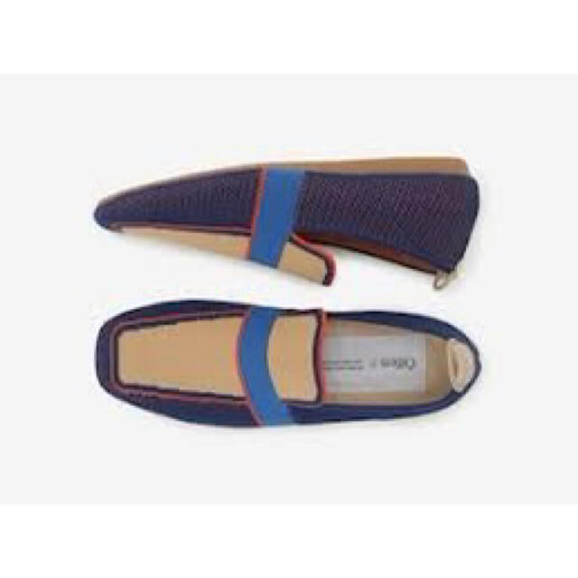 オッフェン square-OPPEN / BLUE & BEIGE  サイズ37 レディースの靴/シューズ(ローファー/革靴)の商品写真