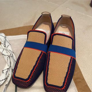 オッフェン square-OPPEN / BLUE & BEIGE  サイズ37(ローファー/革靴)