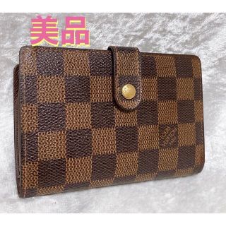 ルイヴィトン(LOUIS VUITTON)の【美品　正規品】ルイヴィトン　■人気タイプ■ダミエ　がま口財布　二つ折り(財布)