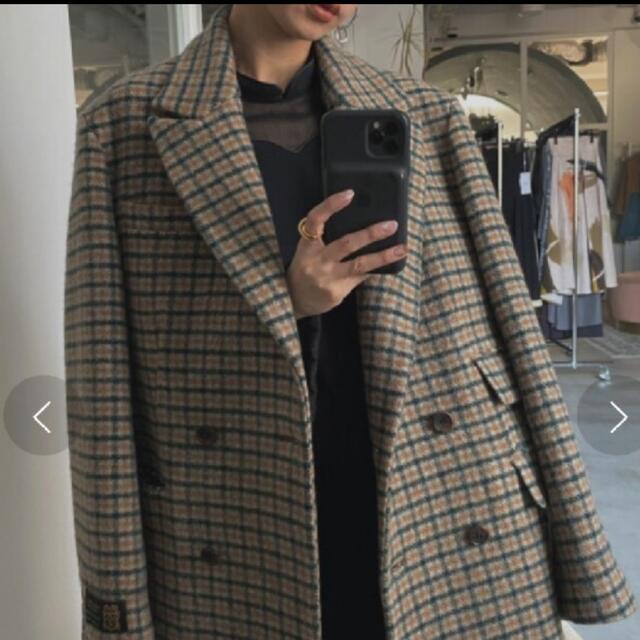 レディースCHECK ECO WOOL BIG JACKET