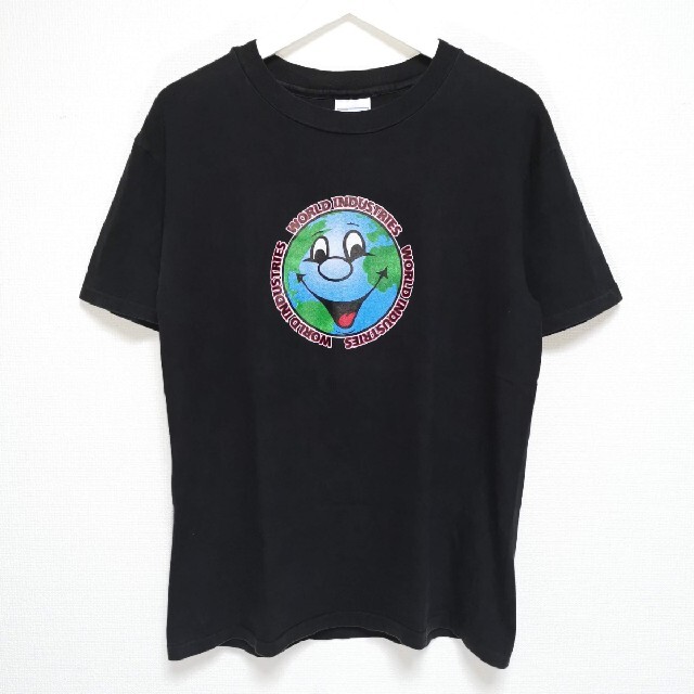 M 90s WORLD INDUSTRIES Tシャツ HANES 黒 USA製