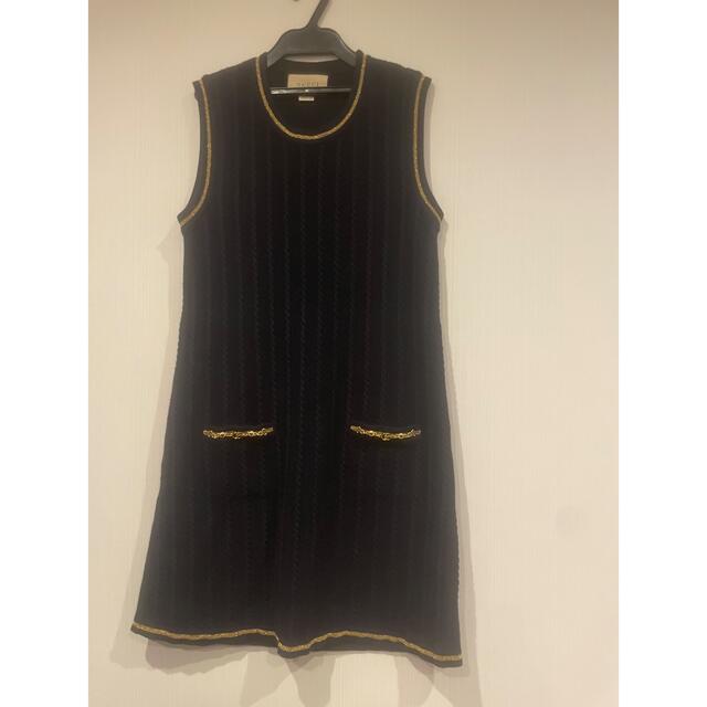 14.Fall未使用□Gucci/グッチワンピース/モックネック/ラムレザー2 www