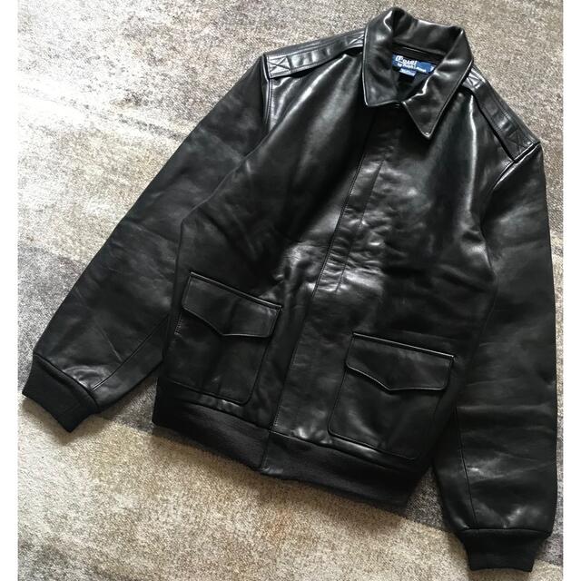偉大な 最高の男服 武骨 90's ラルフローレン A-2 レザーフライト