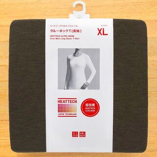 超極暖 ヒートテックウルトラウォーム クルーネックT 長袖　茶色 XL　ユニクロ(Tシャツ(長袖/七分))
