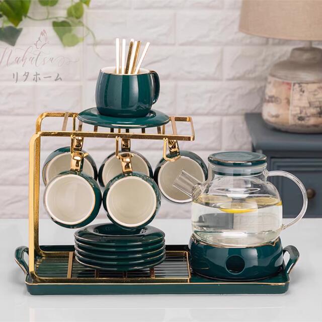 ティー・コーヒーカップセット カップ&ソーサー6客セット .陶磁器