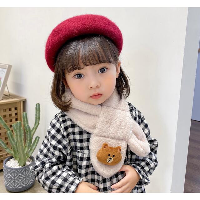 韓国子供服　子供/キッズ/ベビー  ウールベレー帽 ハット 真っ赤 キッズ/ベビー/マタニティのこども用ファッション小物(帽子)の商品写真