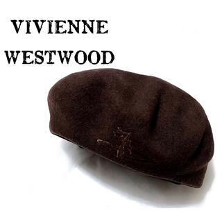 ヴィヴィアンウエストウッド(Vivienne Westwood)のヴィヴィアンウエストウッド【美品】オーブ 刺繍 ウール ベレー帽(ハンチング/ベレー帽)