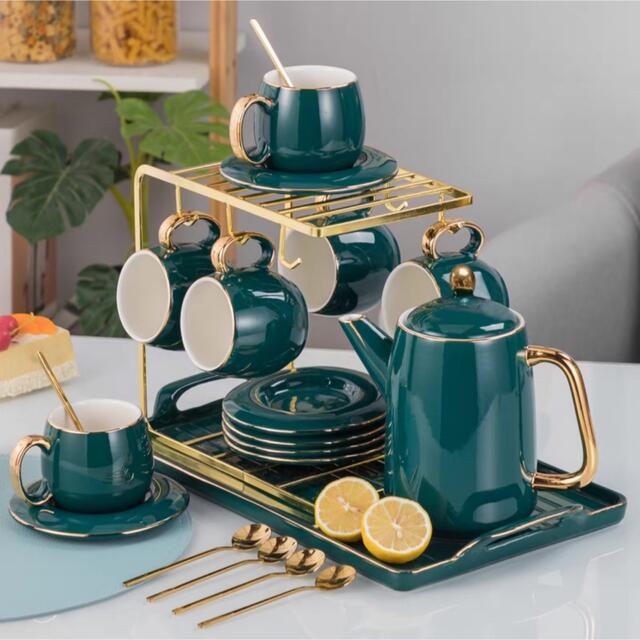 ティー・コーヒーカップセット カップ&ソーサー6客セット .陶磁器