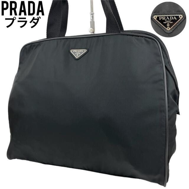 ✨極美品　PRADA プラダ　ハンドバッグ　ブラック　ナイロン　レザー　手提げ