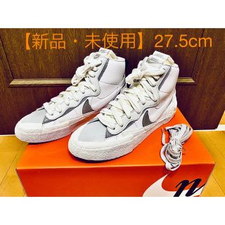 ナイキ(NIKE)の【新品・未使用 27.5cm】ナイキ ブレーザーミッド サカイ ホワイト/グレー(スニーカー)