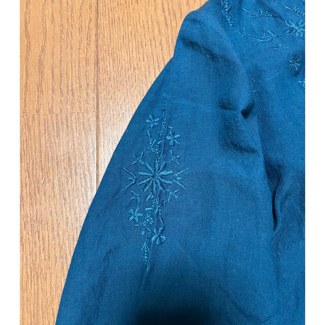 ターコイズブルー刺繍ワンピース レディースのワンピース(ロングワンピース/マキシワンピース)の商品写真