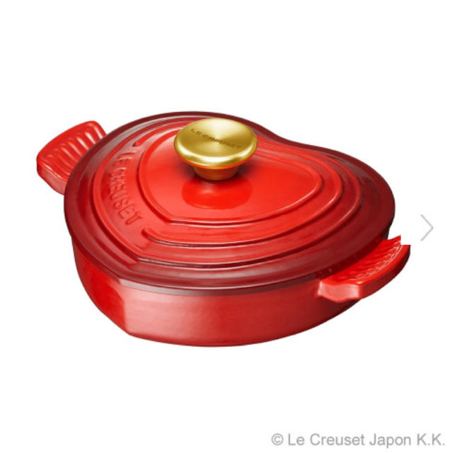 美品 Le Creuset ルクルーゼ プレート ダムール 1枚 レッド ハート SY6399