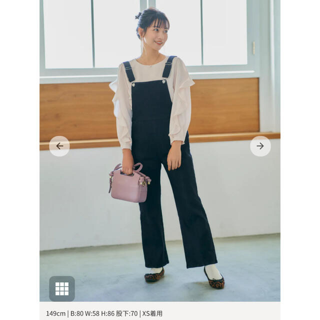 COHINA DENIM フレアサロペットパンツ　ブラックxs レディースのパンツ(サロペット/オーバーオール)の商品写真