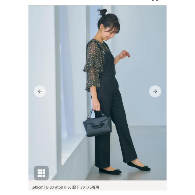 COHINA DENIM フレアサロペットパンツ　ブラックxs レディースのパンツ(サロペット/オーバーオール)の商品写真