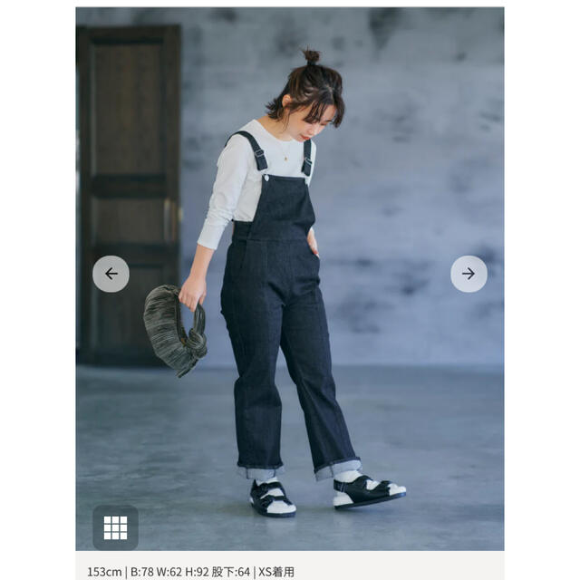 COHINA DENIM フレアサロペットパンツ　ブラックxs レディースのパンツ(サロペット/オーバーオール)の商品写真