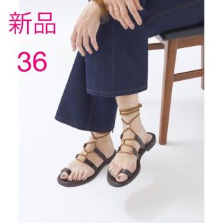 プラージュ(Plage)のNEBULONIE ネブローニ THONG LACE UP FLAT サンダル(サンダル)