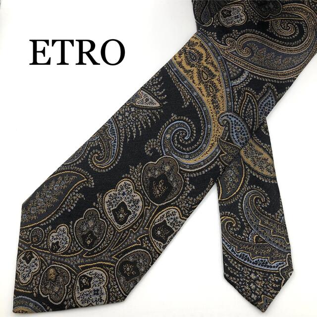 ETRO(エトロ)のETRO エトロ ネクタイ ペイズリー柄 ブラック 黒 イタリア製 シルク メンズのファッション小物(ネクタイ)の商品写真