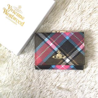 ヴィヴィアンウエストウッド(Vivienne Westwood)の極美品✨ヴィヴィアンウエストウッド がま口 財布 タータンチェック レザー 金具(財布)