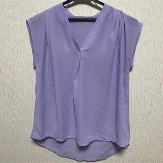 紫　トップス(カットソー(半袖/袖なし))