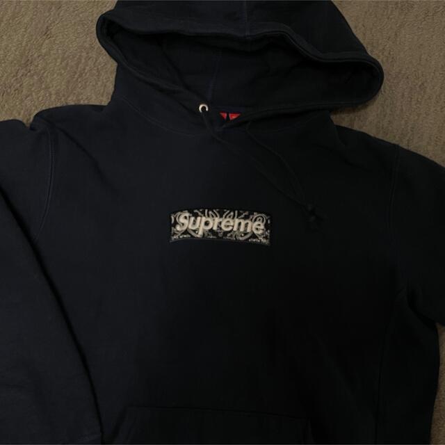 ません Supreme - Supreme Bandana Box Logo Hooded Navyの通販 by ki3 クリアランス売上 vaugさま Supreme Box Logo Hooded Black M パーカー