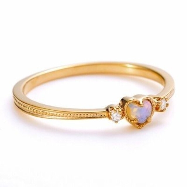 ムーラ　ハートモチーフリング　ダイヤモンド　オパール　新品未使用品 レディースのアクセサリー(リング(指輪))の商品写真