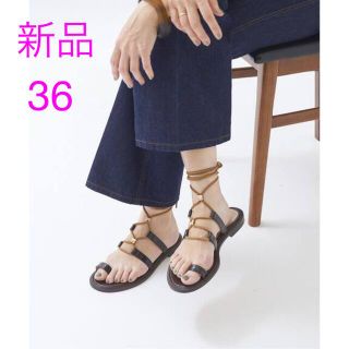 ドゥーズィエムクラス(DEUXIEME CLASSE)のNEBULONIE ネブローニ THONG LACE UP FLAT サンダル(サンダル)