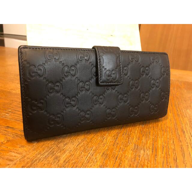 Gucci(グッチ)の【美品】GUCCI グッチ  ラヴリーハート 長財布 シマライン ブラック レディースのファッション小物(財布)の商品写真